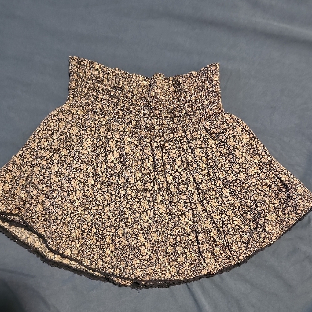 Aeropostale Navy Blue Floral Skater Mini Skort